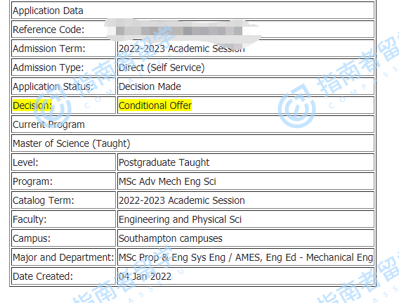 南安普顿大学推进与发动机系统工程（高级机械工程科学）理学硕士研究生offer一枚